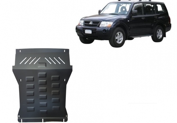Steel skid plate for the protection of the engine and the radiator for Mitsubishi Pajero 3 (V60, V70) Vers. 2.0