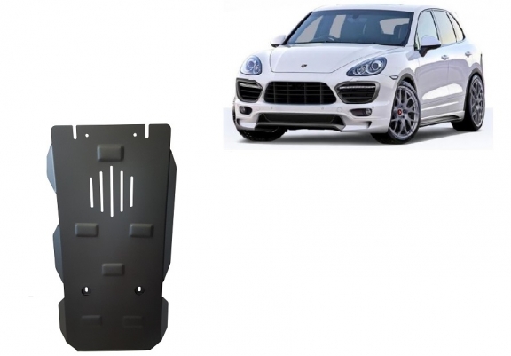 Steel manual and automatic gearbox skid plate for Porsche Cayenne