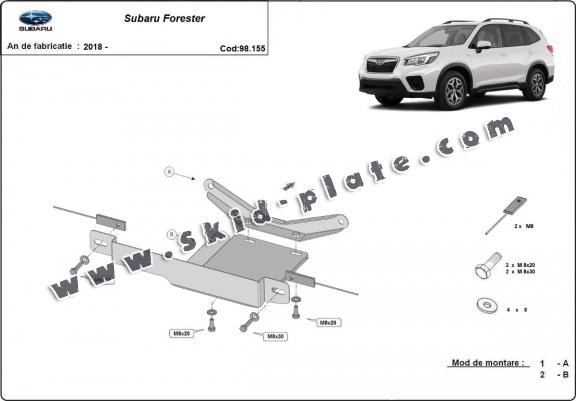 Steel diferential skid plate for Subaru Forester