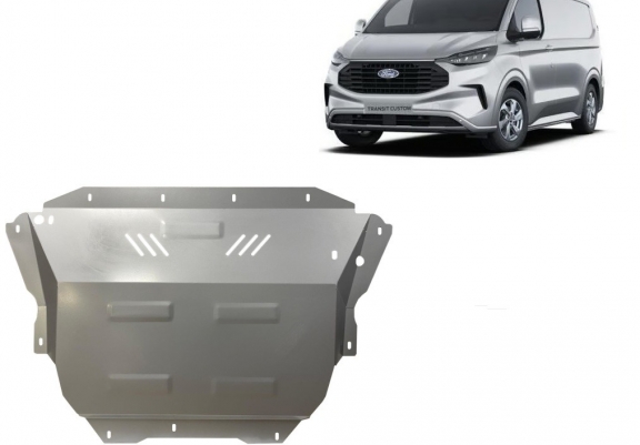 Aluminum skid plate for the protection of the engine and the gearbox for Ford Tourneo Custom