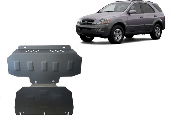Steel skid plate for the protection of the engine and the radiator for Kia Sorento