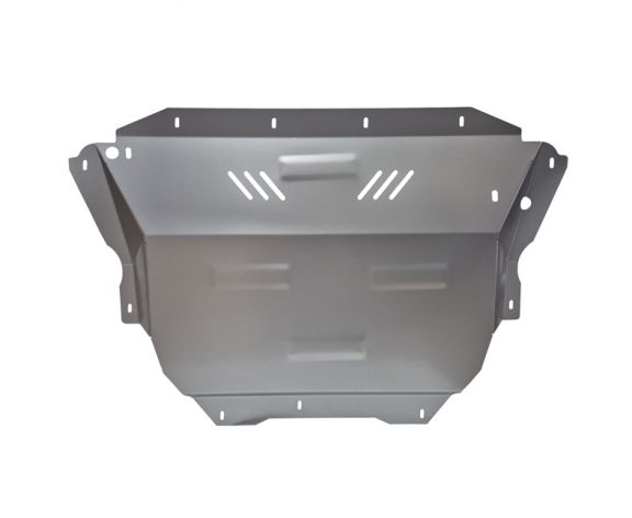 Aluminum skid plate for the protection of the engine and the gearbox for Ford Transit Custom