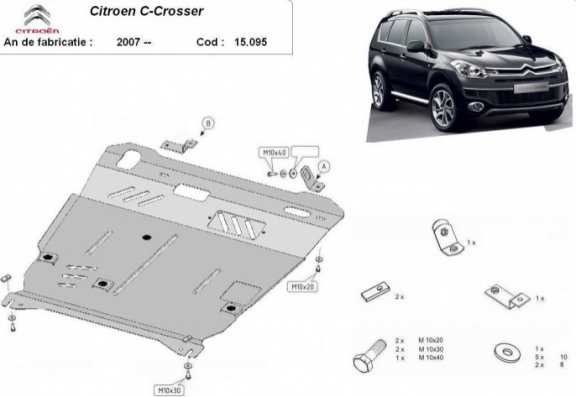 Steel skid plate for Citroen C - Crosser