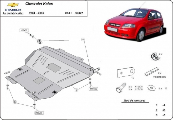 Steel skid plate for Chevrolet Kalos