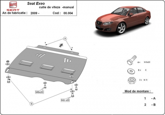 Steel manual gearbox skid plate  Seat Exeo