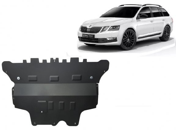 Steel skid plate for the protection of the engine and the gearbox for Skoda Octavia 3 - manual gearbox