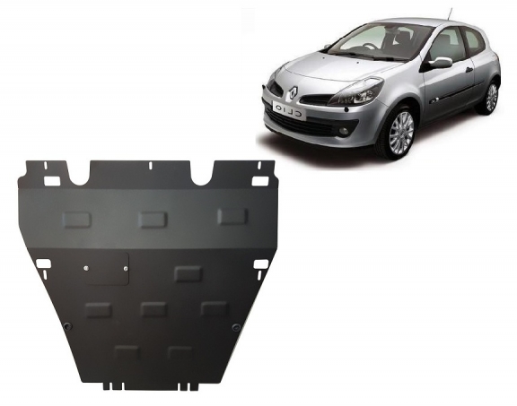 Steel skid plate for the protection of the engine and the gearbox for Renault Clio 3