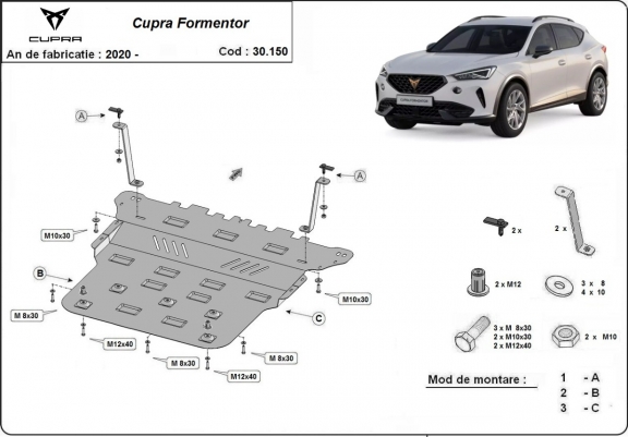 Steel skid plate for Cupra Formentor