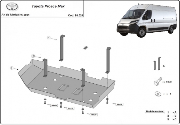 Steel AdBlue tank plate Toyota Proace Max