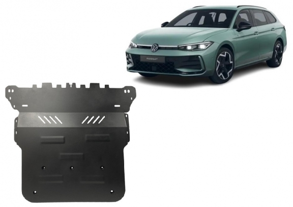 Steel skid plate for VW Passat