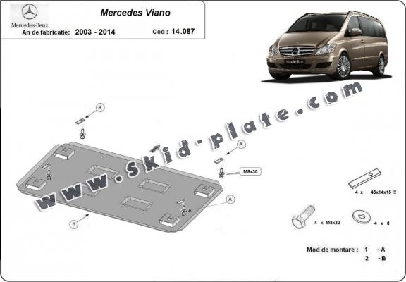 Steel skid plate for Mercedes Viano W639 - 2.2 D 4x2, 4x4 Steel skid plate for Mercedes Viano W639 - 2.2 D 4x2, 4x4