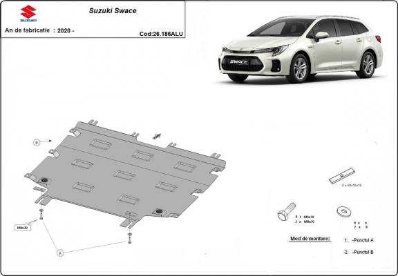 Aluminum skid plate for Suzuki Swace