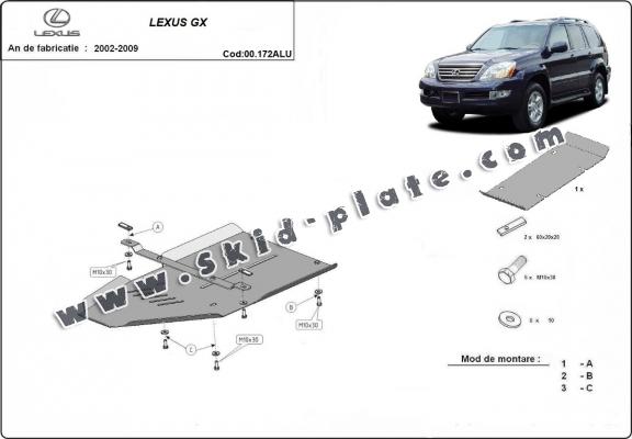 Aluminum gearbox skid plate for Lexus GX Aluminum gearbox skid plate for Lexus GX