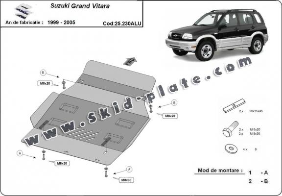 Aluminum skid plate for Suzuki Grand Vitara