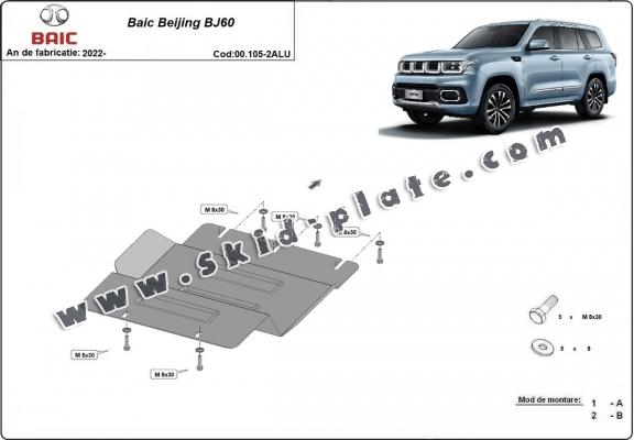 Aluminum transfer case skid plate for Baic Beijing BJ60