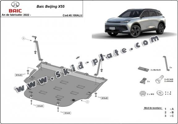 Aluminum skid plate for BAIC Beijing X55