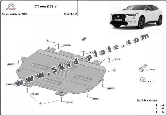 Steel skid plate for Citroen DS 4 II