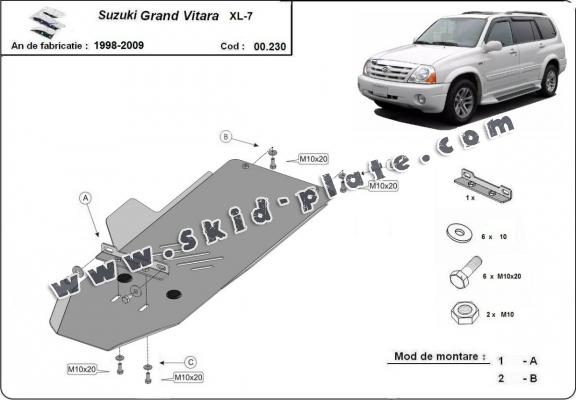 Steel gearbox skid plate for Suzuki Grand Vitara XL-7 