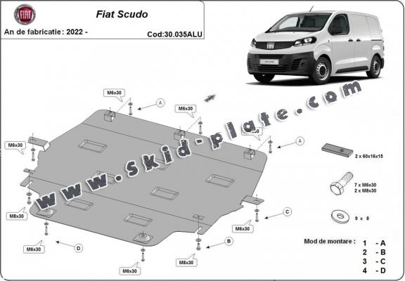 Aluminium skid plate for Fiat Scudo