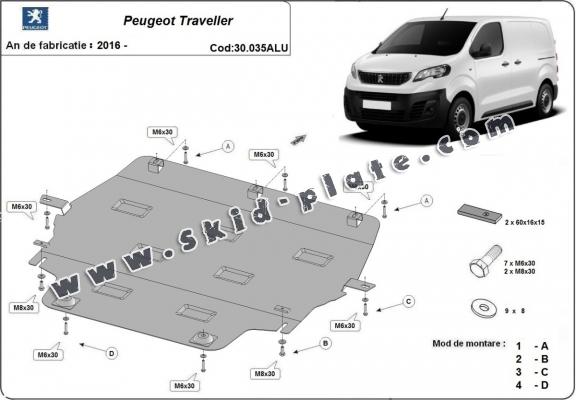 Aluminium skid plate for Peugeot Traveller