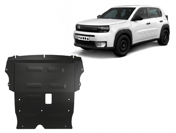 Steel skid plate for the protection of the engine and the gearbox for Fiat Grande Panda
