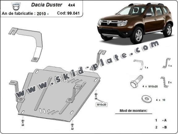 Aluminum fuel tank skid plate  for Dacia Duster