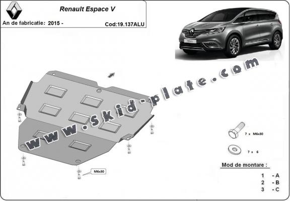 Aluminum skid plate for Renault Espace