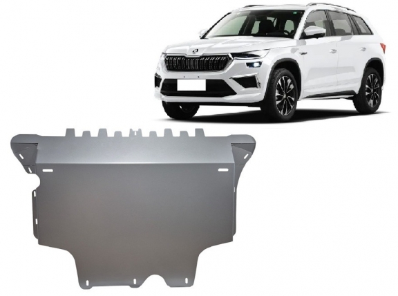 Aluminum skid plate for Skoda Kodiaq