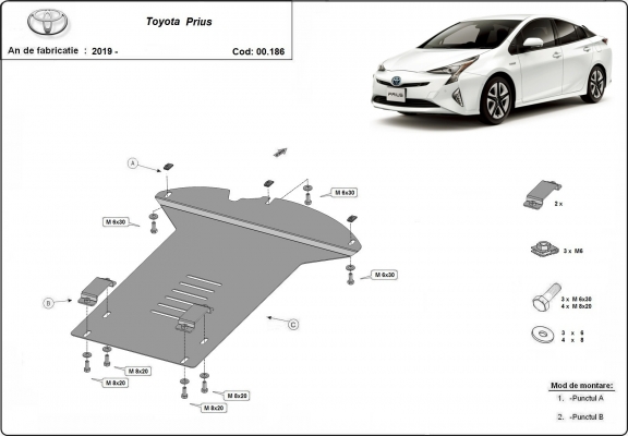 Steel catalytic converter plate/cat lock for Toyota Prius