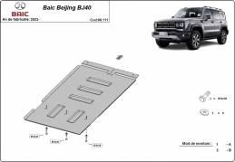 Steel gearbox skid plate for Baic Beijing BJ40