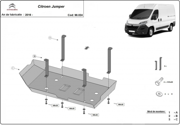 Steel AdBlue tank plate Citroen Jumper
