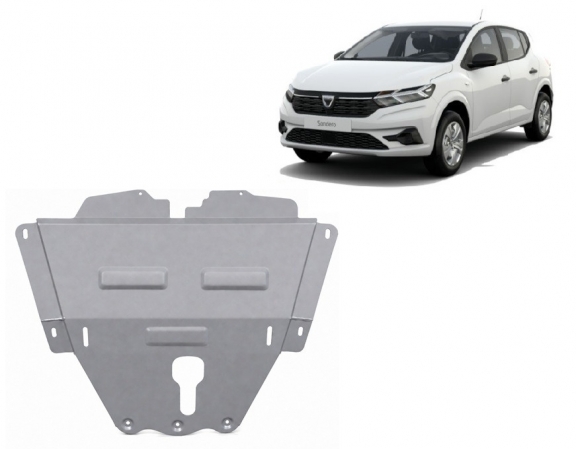 Aluminum skid plate for Dacia Sandero