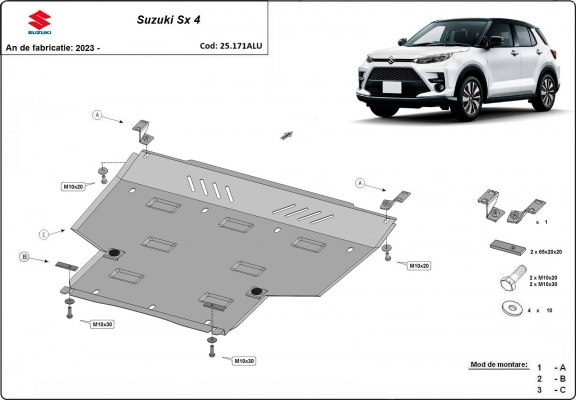 Aluminium skid plate for Suzuki SX 4 - promotional package
