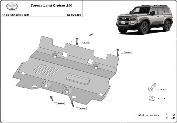 Steel skid plate for Toyota Land Cruiser - promotional package