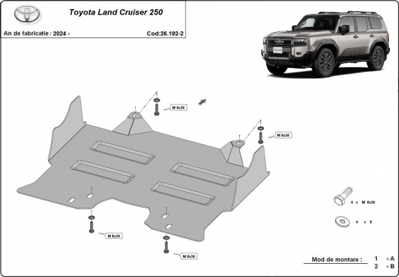 Steel skid plate for Toyota Land Cruiser - promotional package