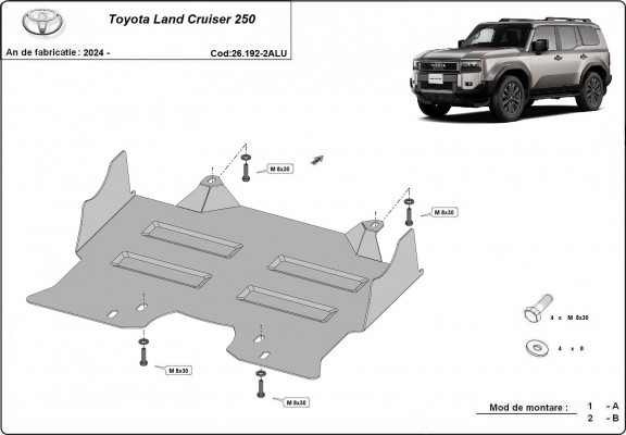 Aluminium skid plate for Toyota Land Cruiser - promotional package