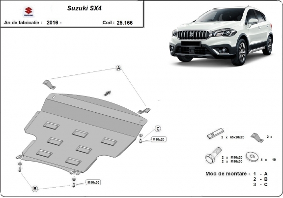 Steel skid plate for Suzuki SX4