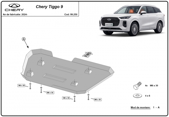 Steel fuel tank skid plate  for Chery Tiggo 9