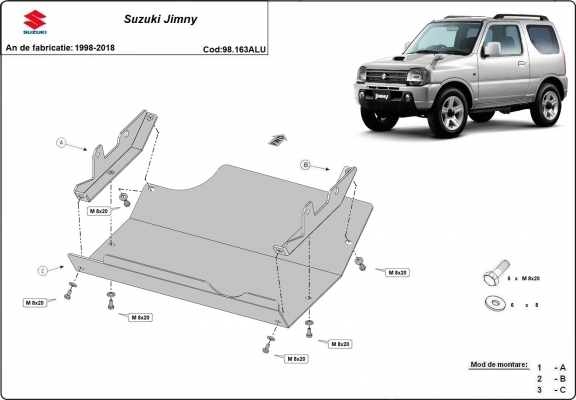 Skid plate for Suzuki Jimny - aluminum