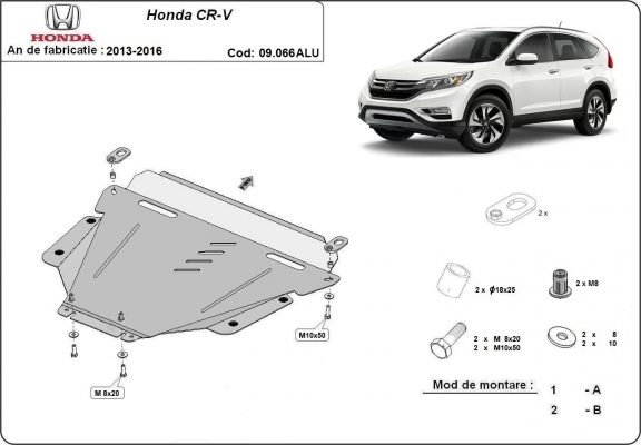 Aluminum skid plate for Honda CR-V
