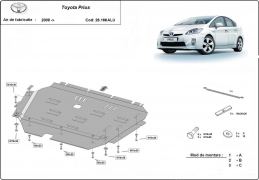 Aluminum skid plate for Toyota Prius