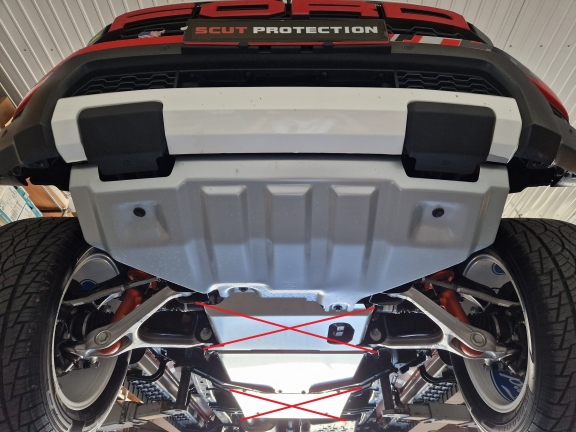 Aluminum gearbox skid plate for Ford Ranger Raptor