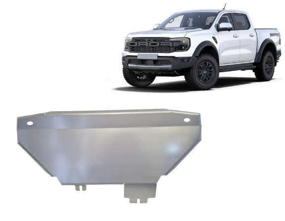 Aluminum radiator skid plate for Ford Ranger Raptor