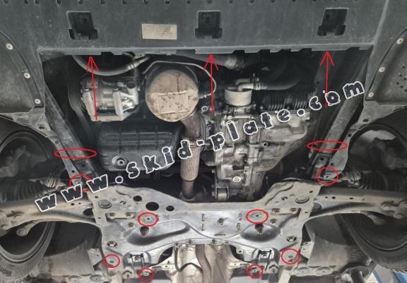 Steel skid plate for the protection of the engine and the gearbox for Peugeot 3008