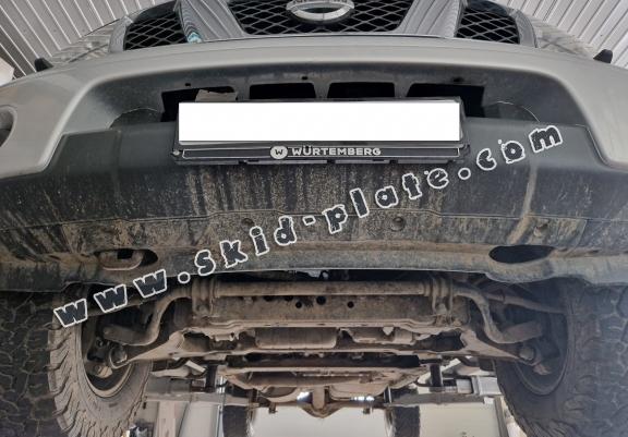 Steel gearbox and differential skid plate for Nissan Pathfinder