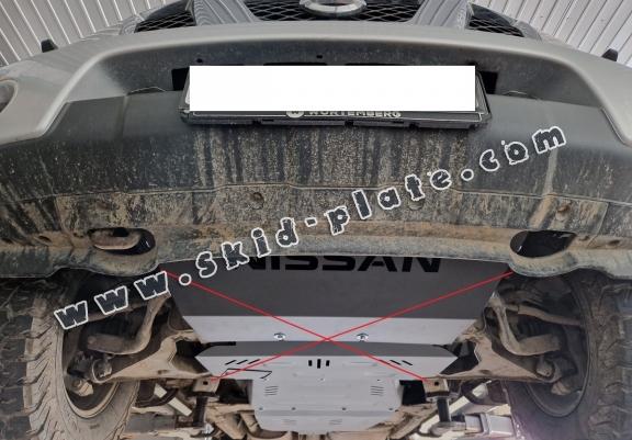 Steel gearbox and differential skid plate for Nissan Pathfinder