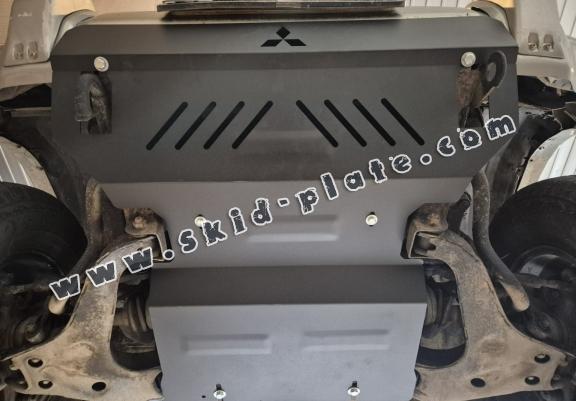 Steel skid plate for the protection of the engine and the radiator for Mitsubishi Pajero 3 (V60, V70)
