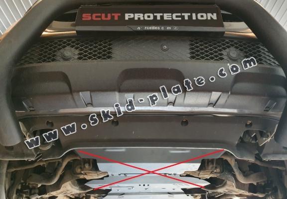Steel gearbox skid plate and transfer case guard Mercedes X-Class W470