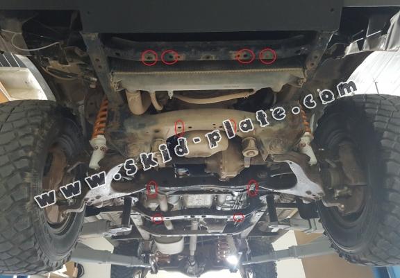Steel gearbox skid plate for Toyota Land Cruiser J90 - only for 3 doors model
