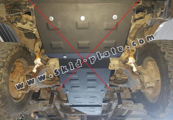 Steel gearbox skid plate for Toyota Land Cruiser J90 - only for 3 doors model